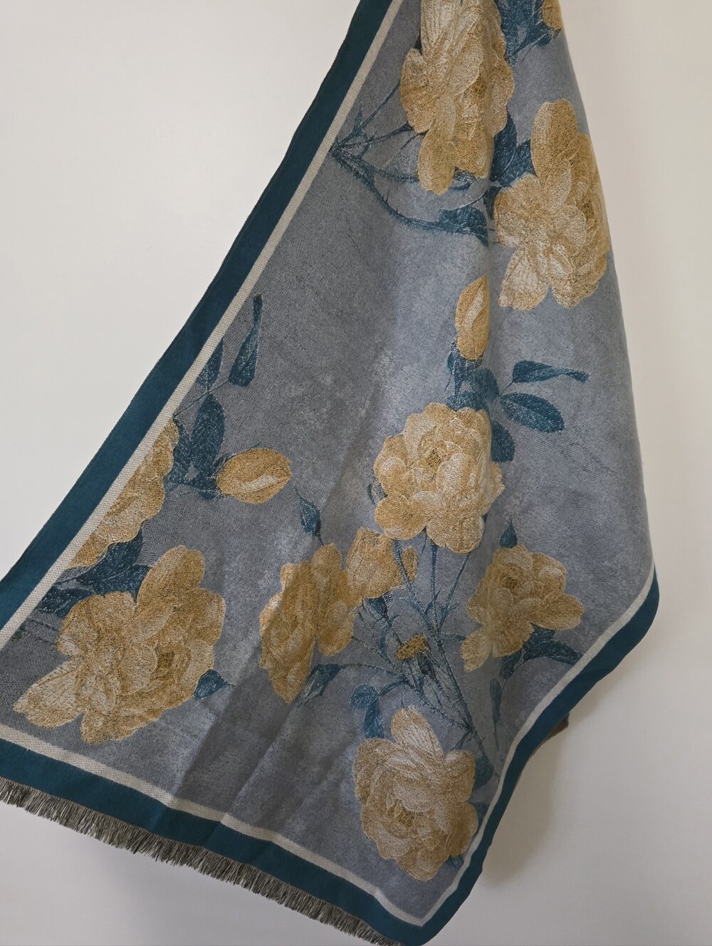 Botanical Chic Viscose Wrap Scarf Sophisticated Timeless Professional Soft 25x72